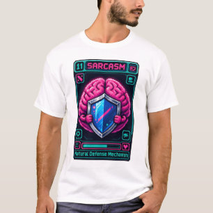 T-shirt Drôle de cerveau pixelisé, mécanisme de défense du