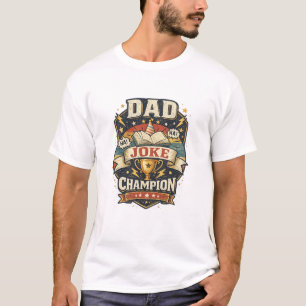 T-shirt drôle de champion de blagues de papa vinta