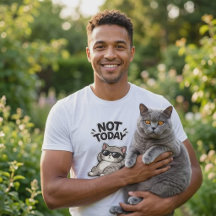 T-shirt drôle de chat British Shorthair Pas aujour