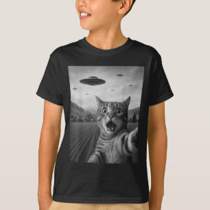 T-shirt Drôle de chat éd surpris selfie avec un chat extra