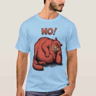 T-shirt Drôle de chat gras "NON !" Anti-social