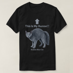 T-shirt Drôle de chat russe bleu – C'est mon humain
