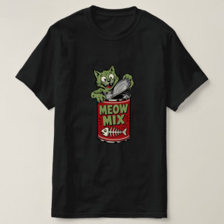 T-shirt drôle de chat zombie ouvrant une boîte de 
