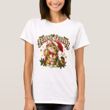 T-shirt drôle de chaton de Noël festif félin
