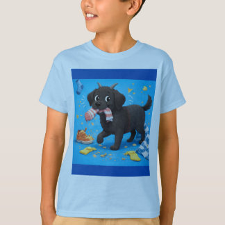 T-shirt drôle de chèvre chien qui mange tout pour