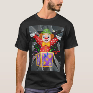 T-shirt drôle de clown sous le verre cassé