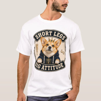 T-shirt drôle de Corgi aux pattes courtes et grand