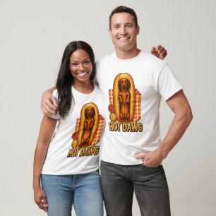 T-shirt Drôle de Dacshund Parodie de Hot Dog Chien Mignon