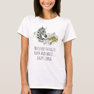 T-shirt Drôle De Dire Avec Zebra En Aquarelle