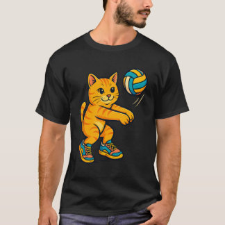 T-shirt drôle de fan de chat mignon joueur de voll
