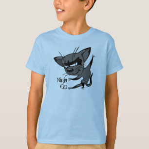 T-shirt drôle de garçons de chat de Ninja