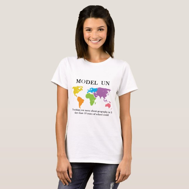 T-shirt drôle de géographie de l'ONU de modèle (Devant entier)