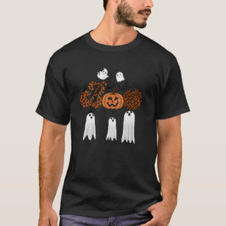 T-shirt Drôle de gnome Halloween avec fantôme de citrouill