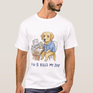 T-shirt drôle de Golden Retriever 9 à 5 Tue Ma Joi