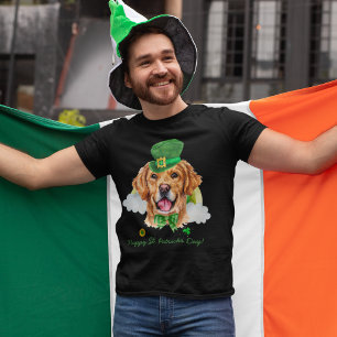 T-shirt Drôle de Golden Retriever Mignon Or St. Patrick