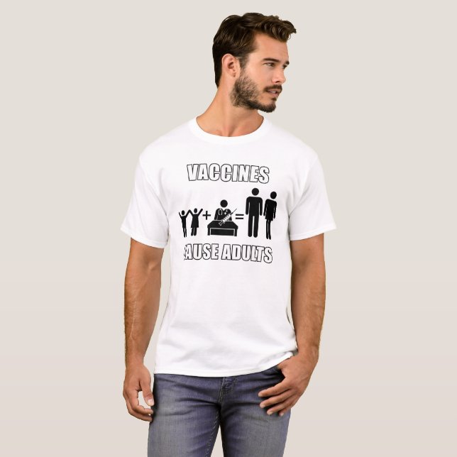 T-shirt drôle de la science d'adultes de cause de (Devant entier)