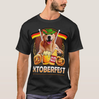 T-shirt Drôle de Lederhosen Golden Retriever Chien Allemag