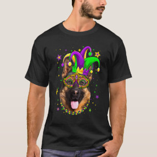 T-shirt Drôle de Mardi Gras Berger Allemand Chien Perles M