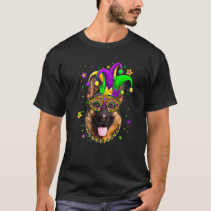 T-shirt Drôle de Mardi Gras Berger Allemand Chien Perles M