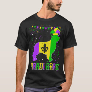 T-shirt Drôle de Mardi Gras Golden Retriever Chien Papa Ma