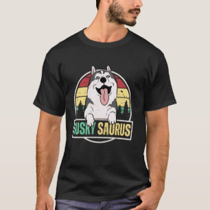 T-shirt Drôle de mot-valise Drôle de Husky sibérien Dinosa