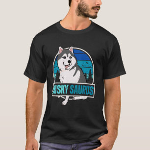 T-shirt Drôle de mot-valise Husky Sibérien Dinosaure Pour