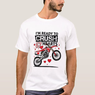T-shirt Drôle de moto cross Dirt Bike 67 coeurs Saint-Vale