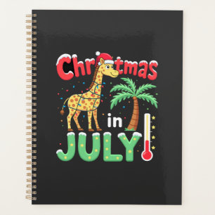 T-shirt drôle de Noël en juillet Santa Girafe Palm