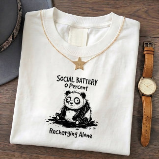 T-shirt drôle de panda introverti - Chemise de pan
