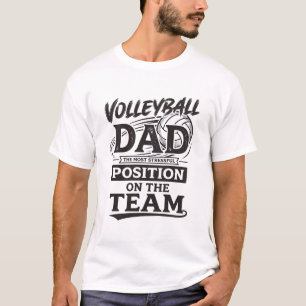 T-shirt drôle de papa de volley-ball vintage équip