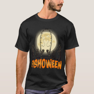 T-shirt Drôle de pêche Halloween ,Pêcheur Halloween