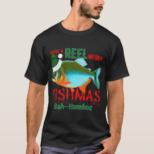 T-shirt Drôle de pêche tropicale de Noël avec Santa sur le