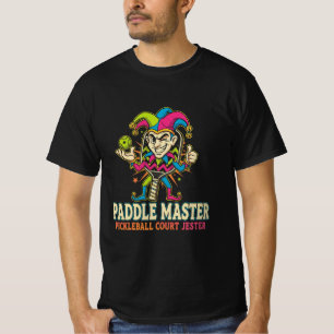 T-shirt drôle de pickleball Paddle Jester rétro Hu