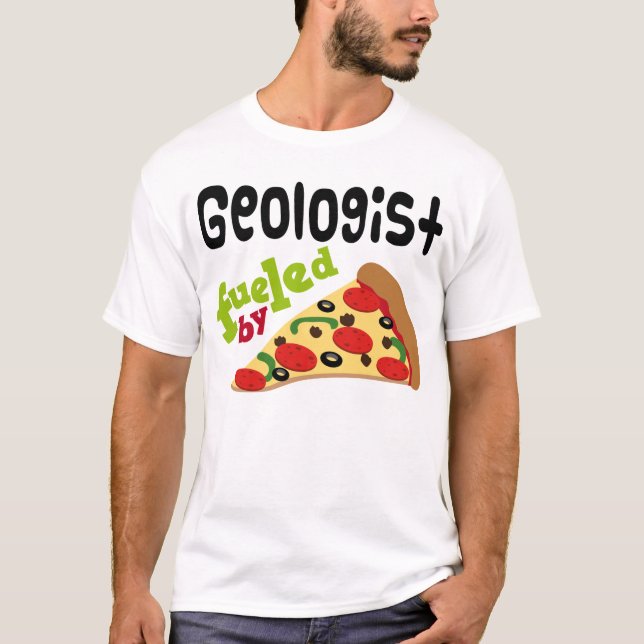 T-shirt (drôle) de pizza de géologue (Devant)