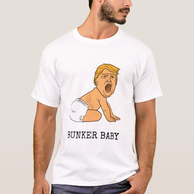 T-shirt Drôle de pleurer Donald Trump Bunker (Devant)