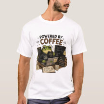 T-shirt drôle de programmeur alimenté par le café