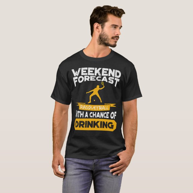 T-shirt drôle de racquetball (Devant entier)