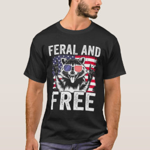 T-shirt Drôle de Raton Laveur Sauvage et Libre Hommes Drap