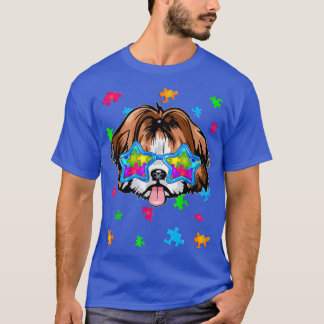 T-shirt Drôle de Shih Tzu Puzzle Sensibilisation à l'autis