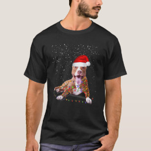 T-shirt Drôle de superbe Saint-Nicolas Pit Bull lumières C