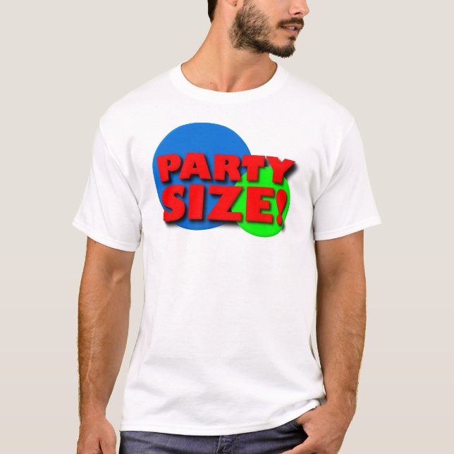 T-shirt drôle de taille de partie (Devant)