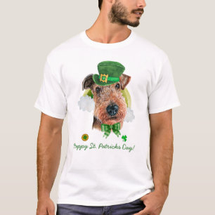 T-shirt Drôle de Terrier Airedale Or St. Patricks Day