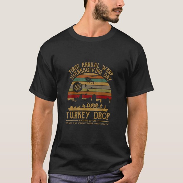T-shirt Drôle de Turquie TeeThanksgiving Wkrp Turkey (Devant)