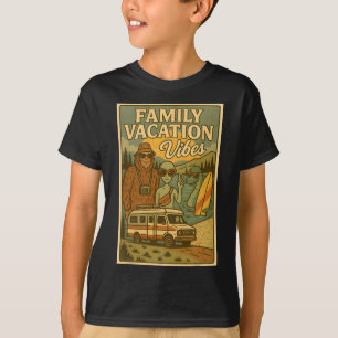 T-shirt Drôle de vacances d'été Bigfoot Famille Alien Ness
