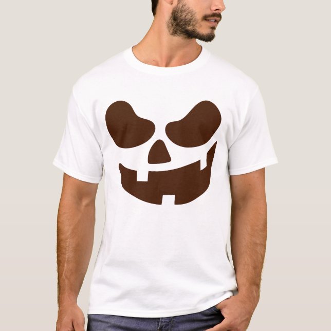 T-shirt drôle de visage de citrouille d'Halloween (Devant)