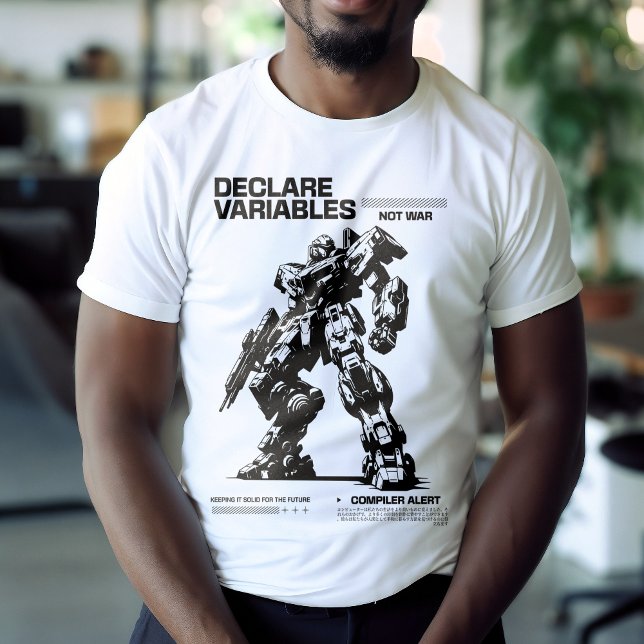 T-shirt Drôle Déclarer Variables Pas Guerre Mech Warrior C (Créateur téléchargé)