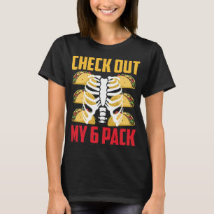 T-shirt Drôle Découvrez Mon Pack 6 Tacos & Ribs Pun