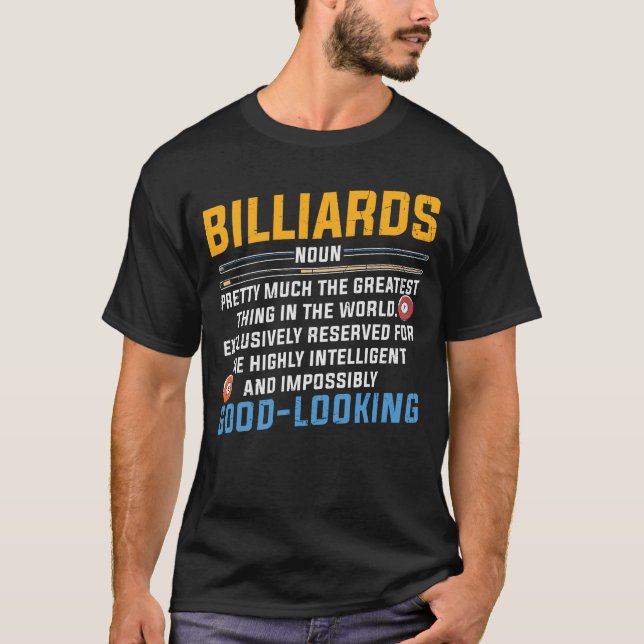 T-shirt Drôle Deffinition De Billiard (Devant)