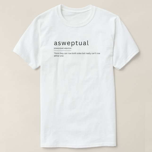 T-shirt Drôle définition de dictionnaire de rameurs aswept (Design devant)