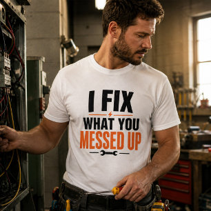 T-shirt drôle d'électricien Je répare ce que vous